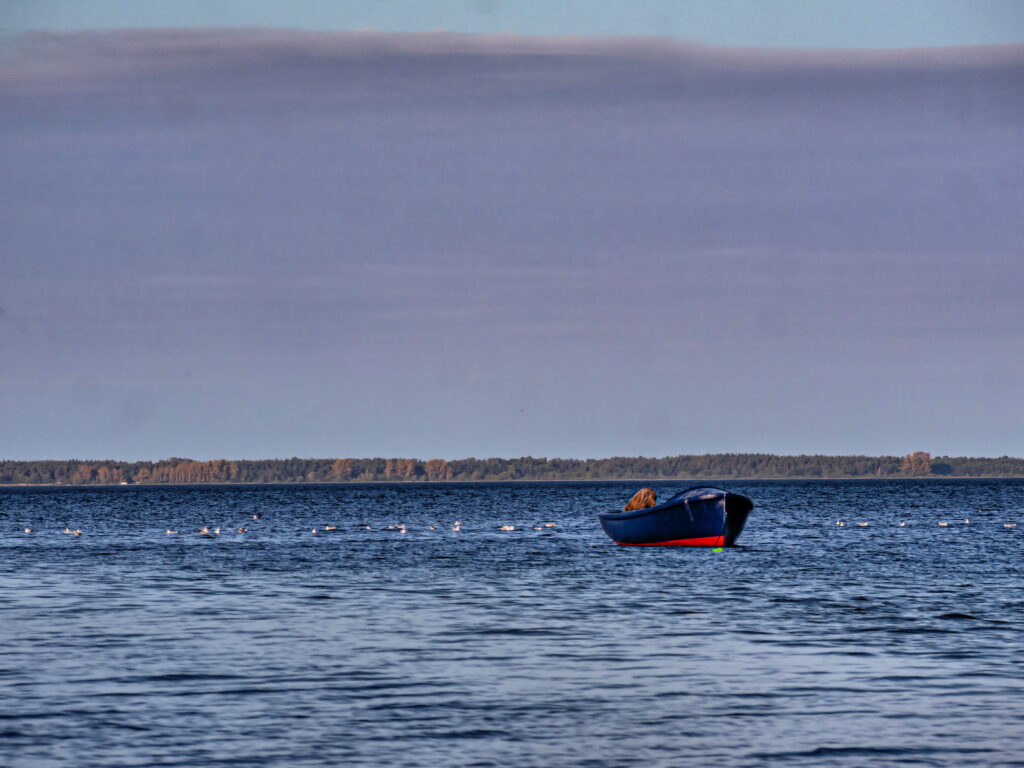 Samotna łódź - Zatoka Pucka